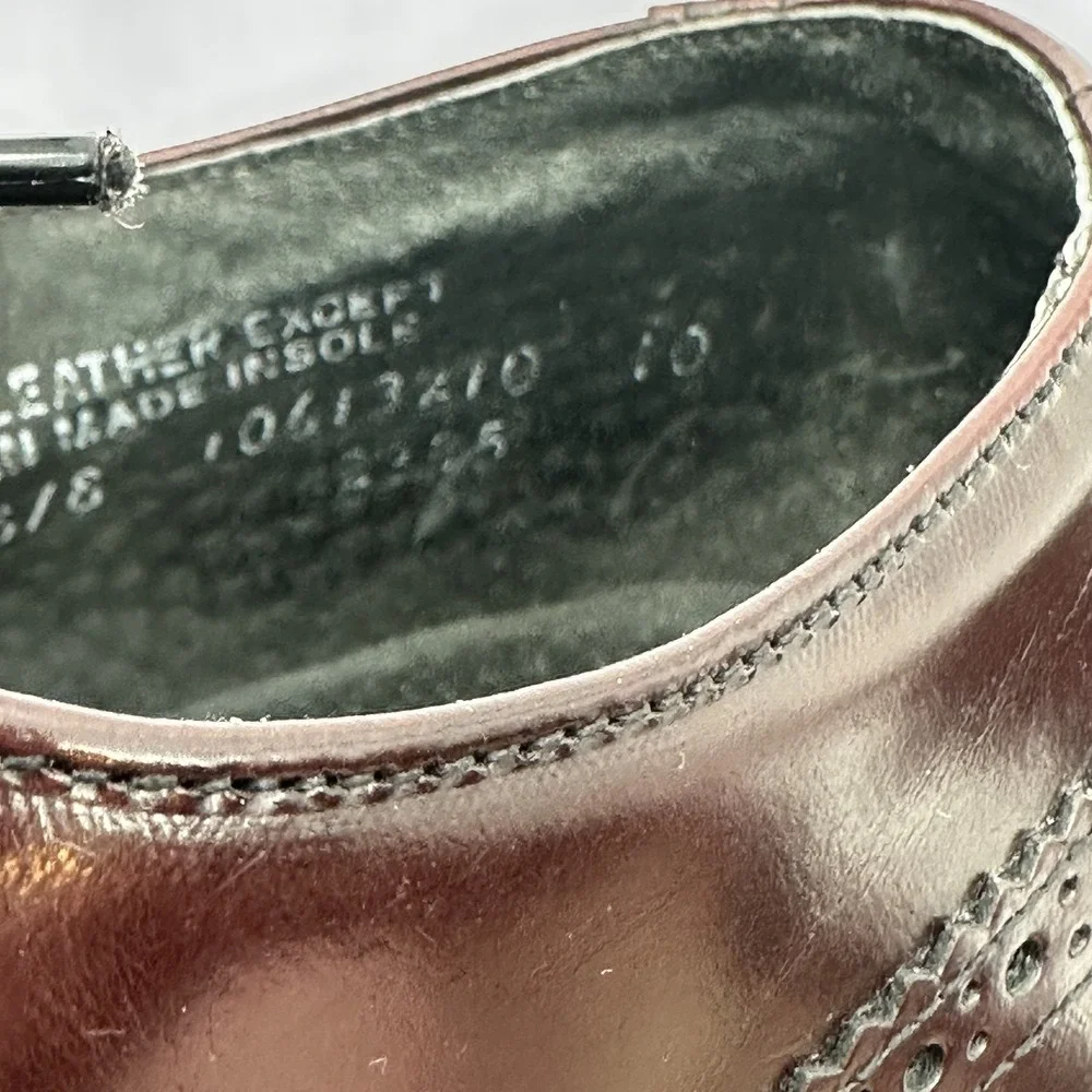 Hanover Wingtip Oxford Shoes Mens Size 10 Burgundy Leather Brogue‎ Dress Formal